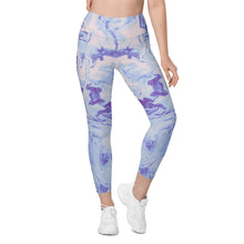 Acrylic Style Leggings With Pockets Grape