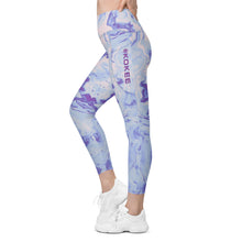 Acrylic Style Leggings With Pockets Grape