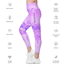 Acrylic Style Leggings with pockets Lilac