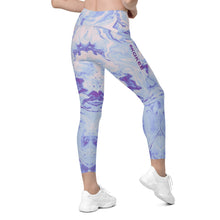 Acrylic Style Leggings With Pockets Grape
